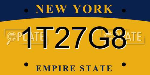 1T27G8 New York License Plate