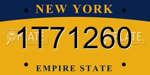 1T71260 New York License Plate