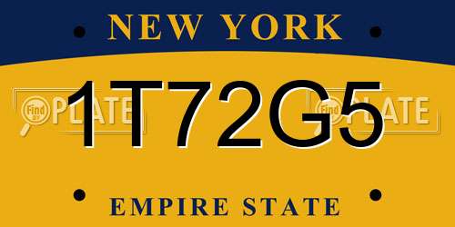 1T72G5 New York License Plate