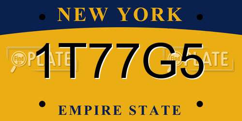 1T77G5 New York License Plate