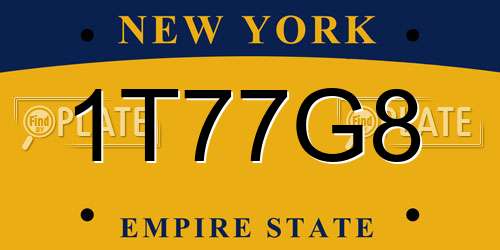 1T77G8 New York License Plate