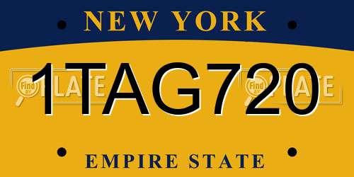 1TAG720 New York License Plate