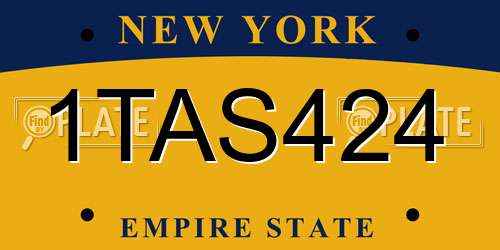 1TAS424 New York License Plate