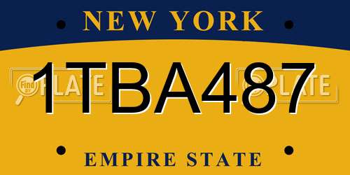 1TBA487 New York License Plate