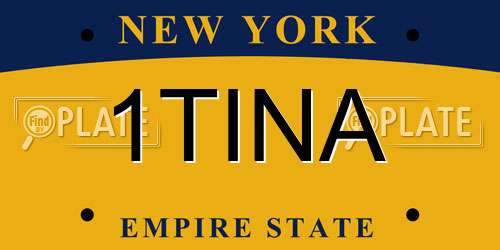 1TINA New York License Plate