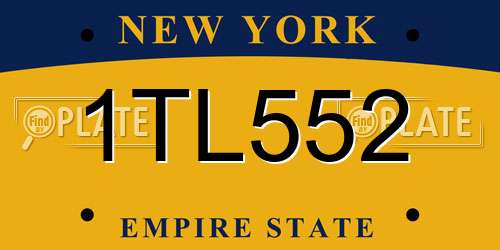 1TL552 New York License Plate