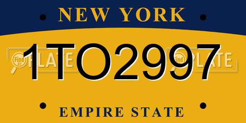 1TO2997 New York License Plate