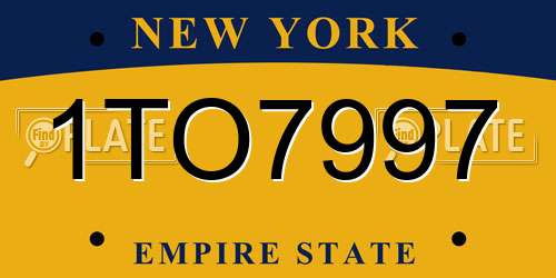 1TO7997 New York License Plate