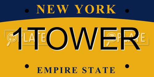 1TOWER New York License Plate