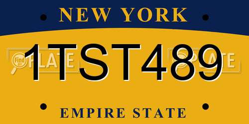 1TST489 New York License Plate