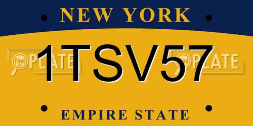 1TSV57 New York License Plate
