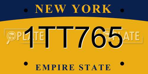 1TT765 New York License Plate