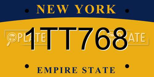 1TT768 New York License Plate