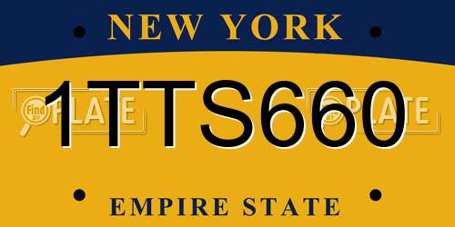 1TTS660 New York License Plate