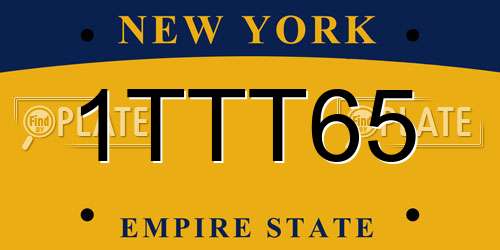 1TTT65 New York License Plate