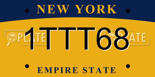 1TTT68 New York License Plate