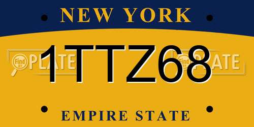 1TTZ68 New York License Plate