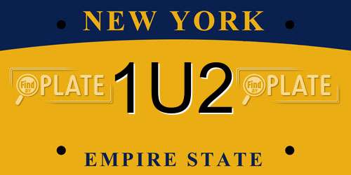 1U2 New York License Plate
