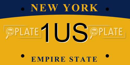 1US New York License Plate