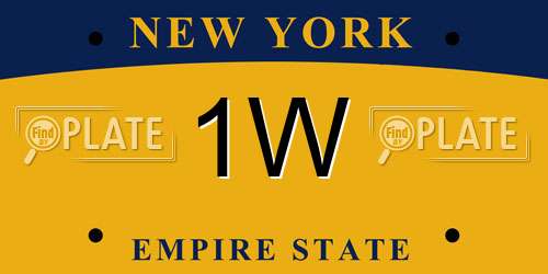 1W New York License Plate