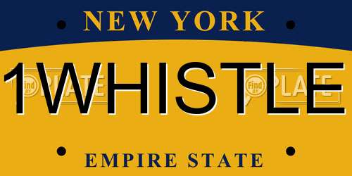 1WHISTLE New York License Plate