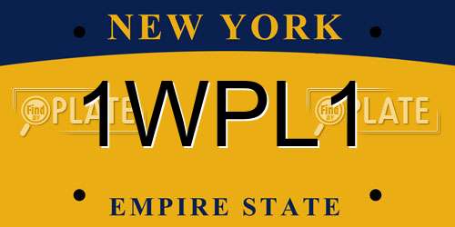 1WPL1 New York License Plate