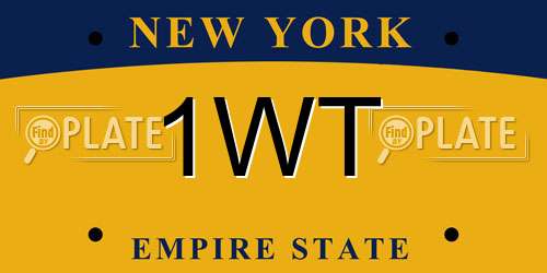 1WT New York License Plate