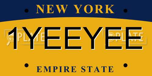 1YEEYEE New York License Plate