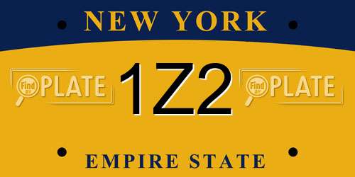1Z2 New York License Plate