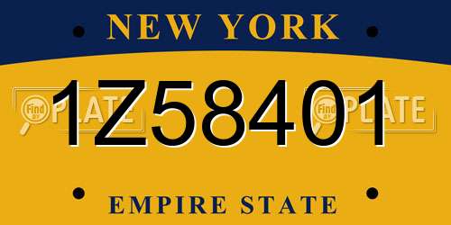 1Z58401 New York License Plate