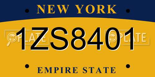 1ZS8401 New York License Plate
