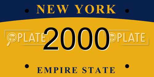 2000 New York License Plate