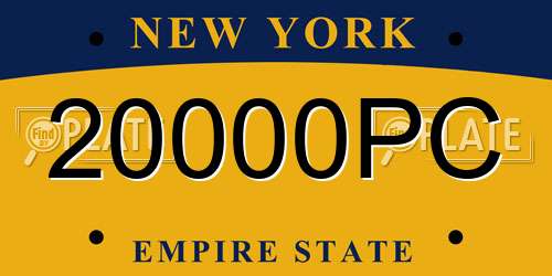 20000PC New York License Plate