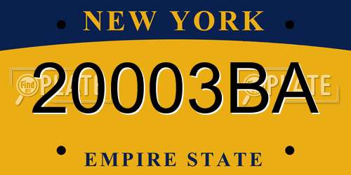 20003BA New York License Plate