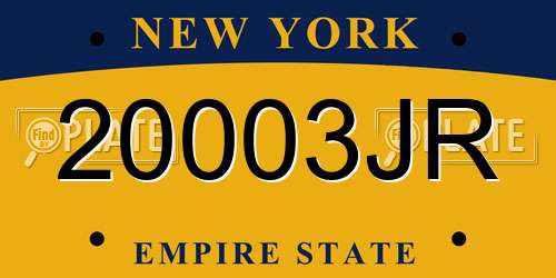 20003JR New York License Plate