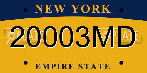 20003MD New York License Plate