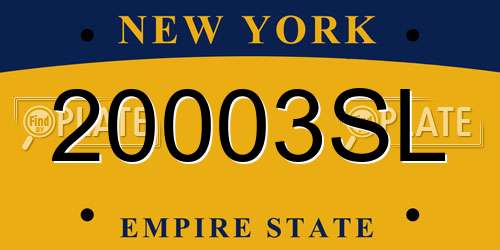 20003SL New York License Plate