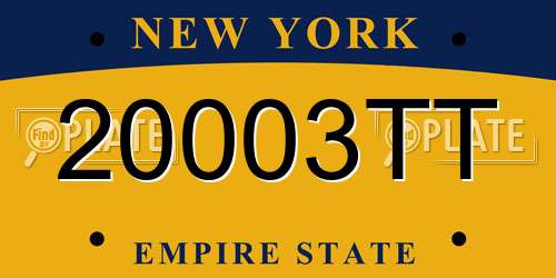 20003TT New York License Plate