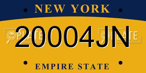 20004JN New York License Plate