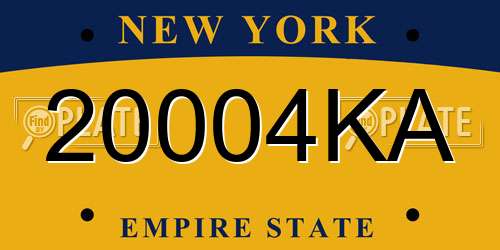 20004KA New York License Plate