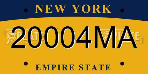 20004MA New York License Plate
