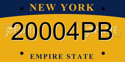 20004PB New York License Plate