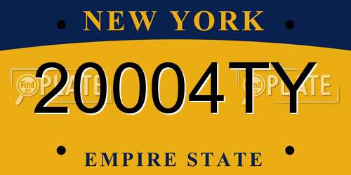 20004TY New York License Plate