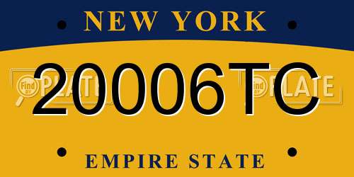 20006TC New York License Plate