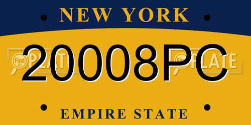 20008PC New York License Plate