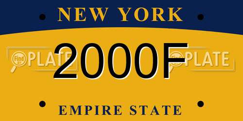 2000F New York License Plate