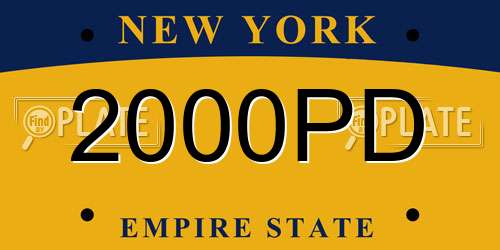 2000PD New York License Plate