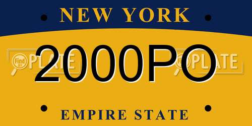 2000PO New York License Plate
