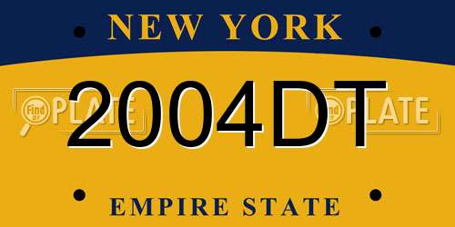 2004DT New York License Plate
