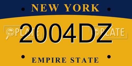 2004DZ New York License Plate